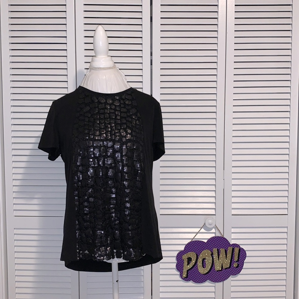 Calvin Klein Middle Sequins Black Blouse